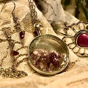 Elegant Purple Gemstone Jewelry Set